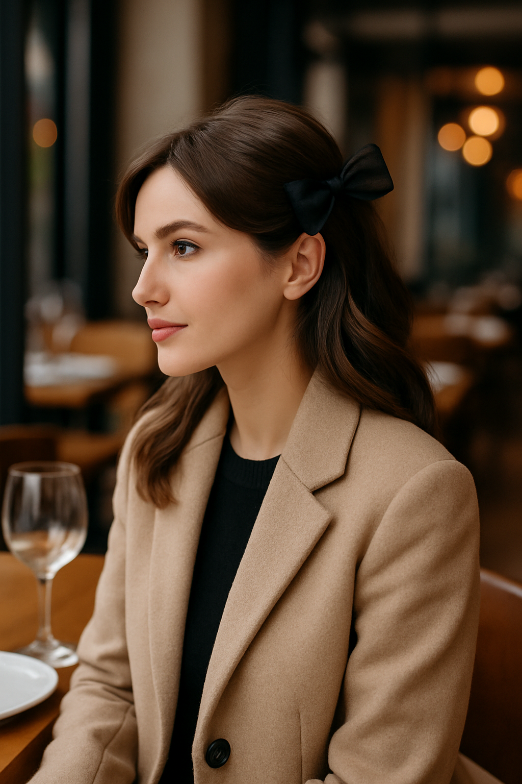 Elegant Black Bow Hair Clip