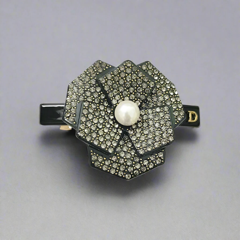 rhinestone bezel flower D clips