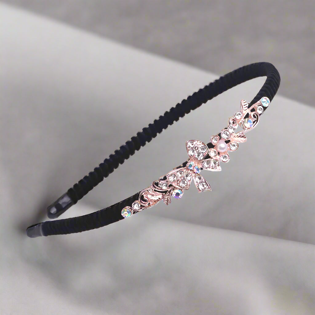 Clear crystal with black hairband