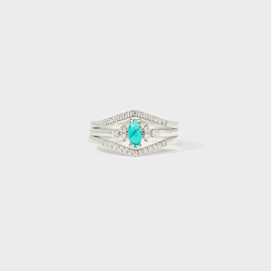 Sunset & Starlight – V-Shape Turquoise Ring