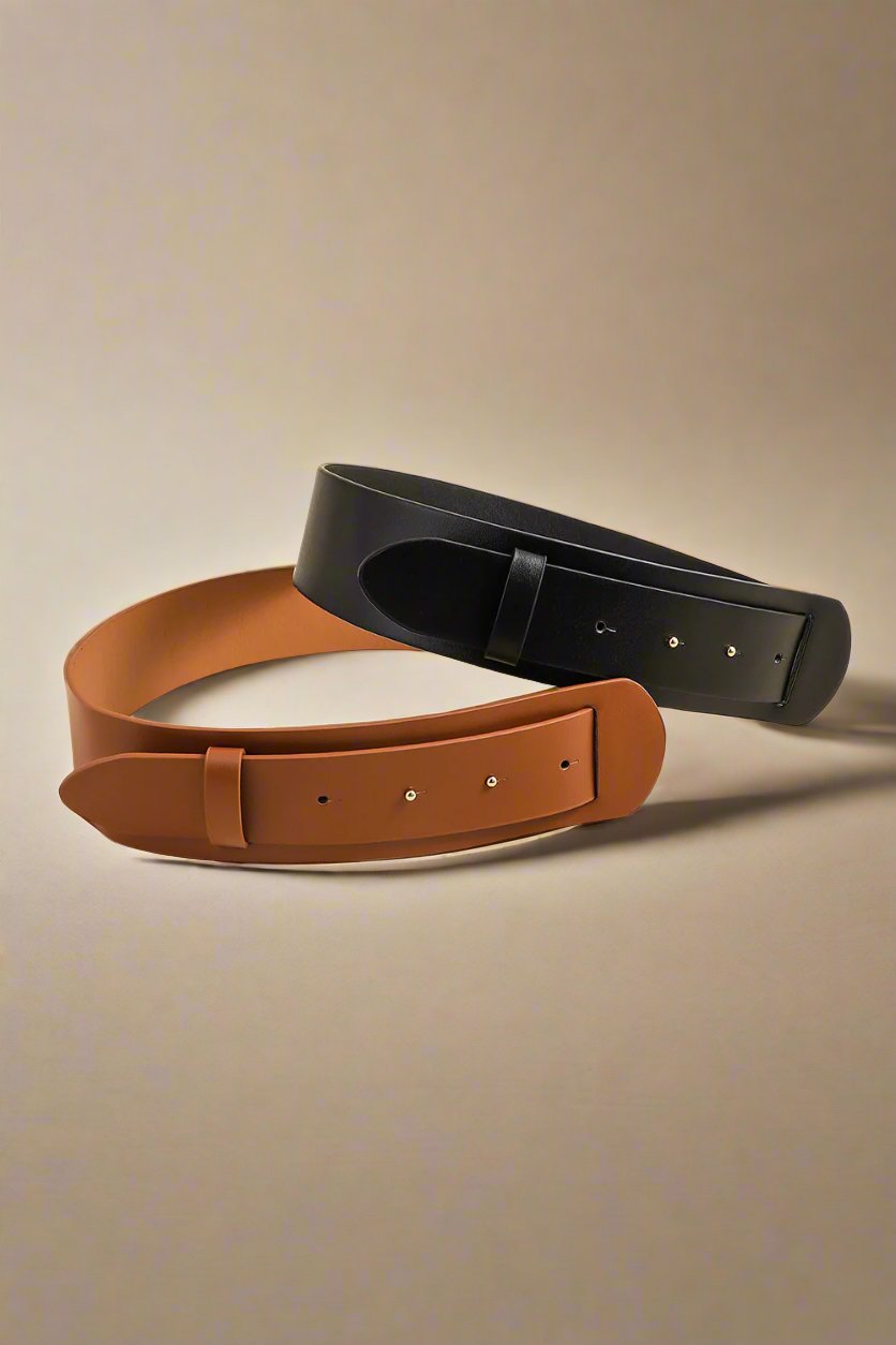 brown and black leather belts