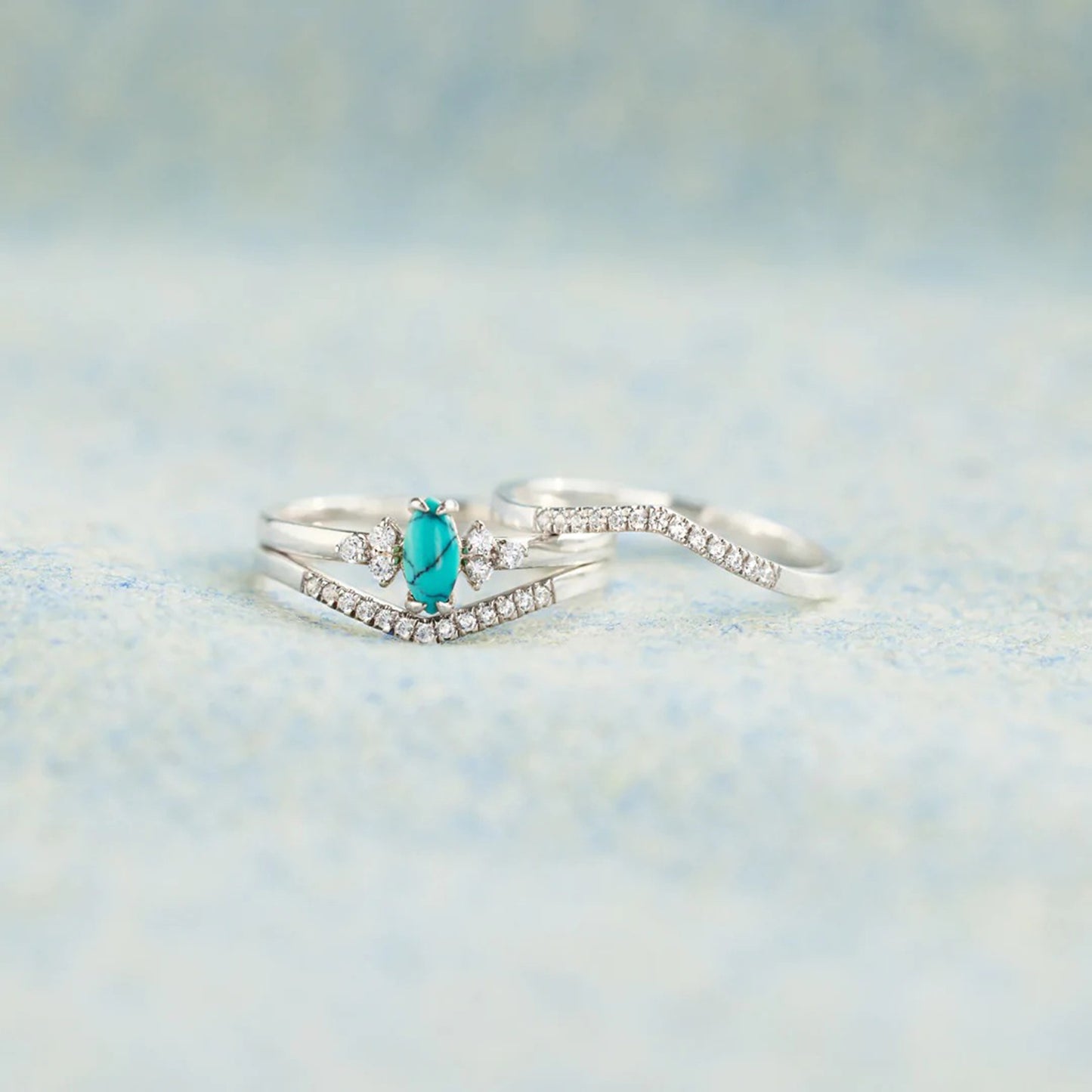 Sunset & Starlight – V-Shape Turquoise Ring