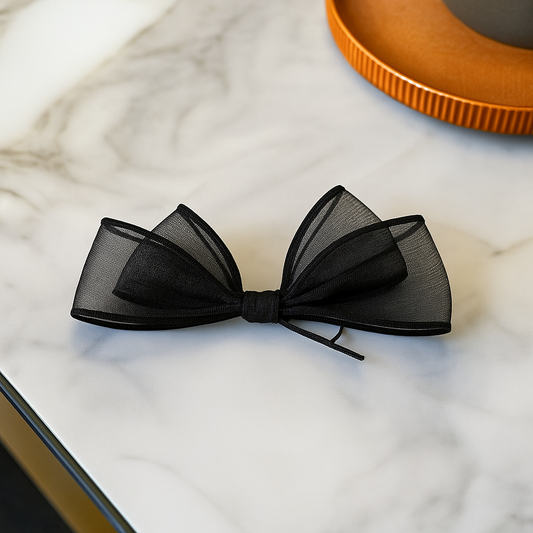 Elegant Black Bow Hair Clip
