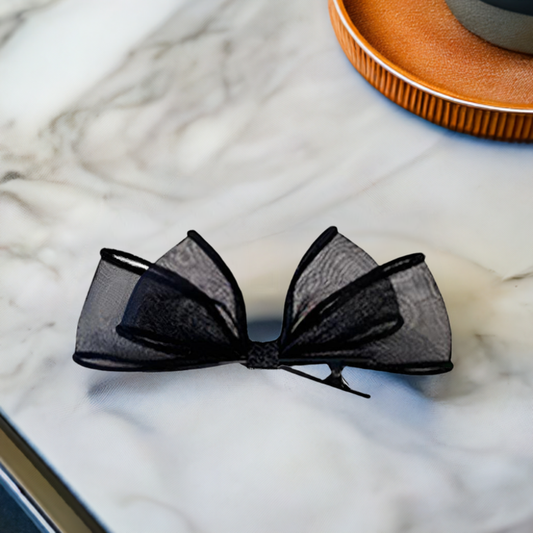 Elegant Black Bow Hair Clip