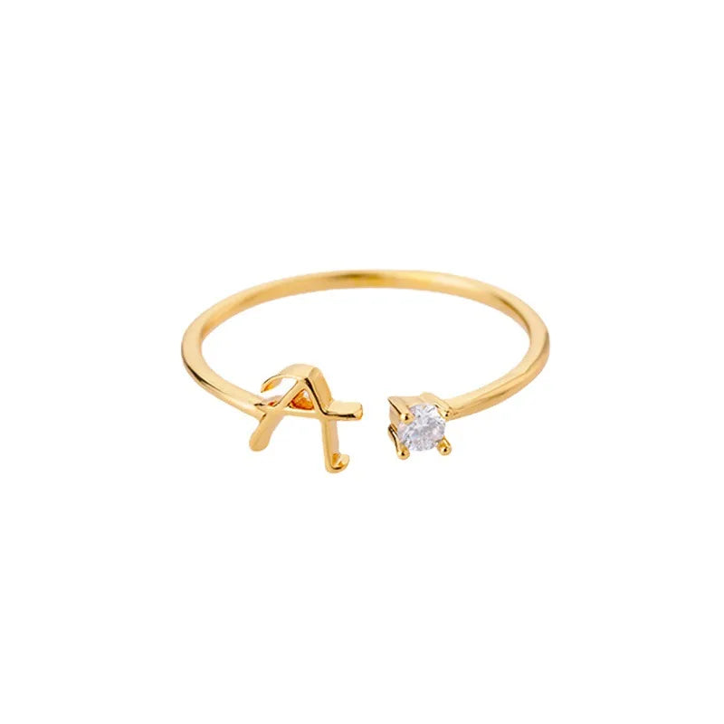 Personalised Zircon Initial Rings – A-Z Collection