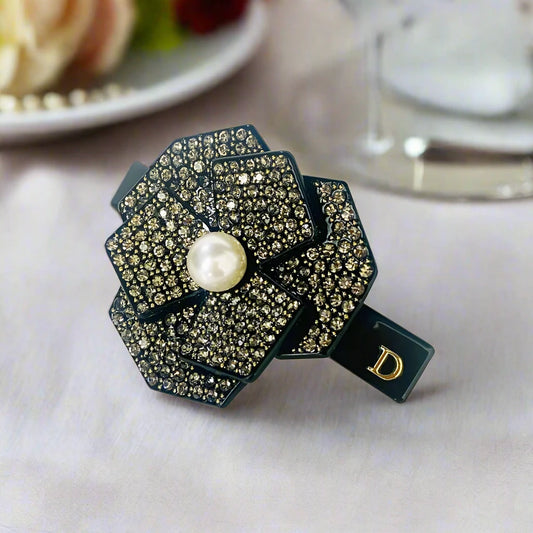 rhinestone bezel flower D clips