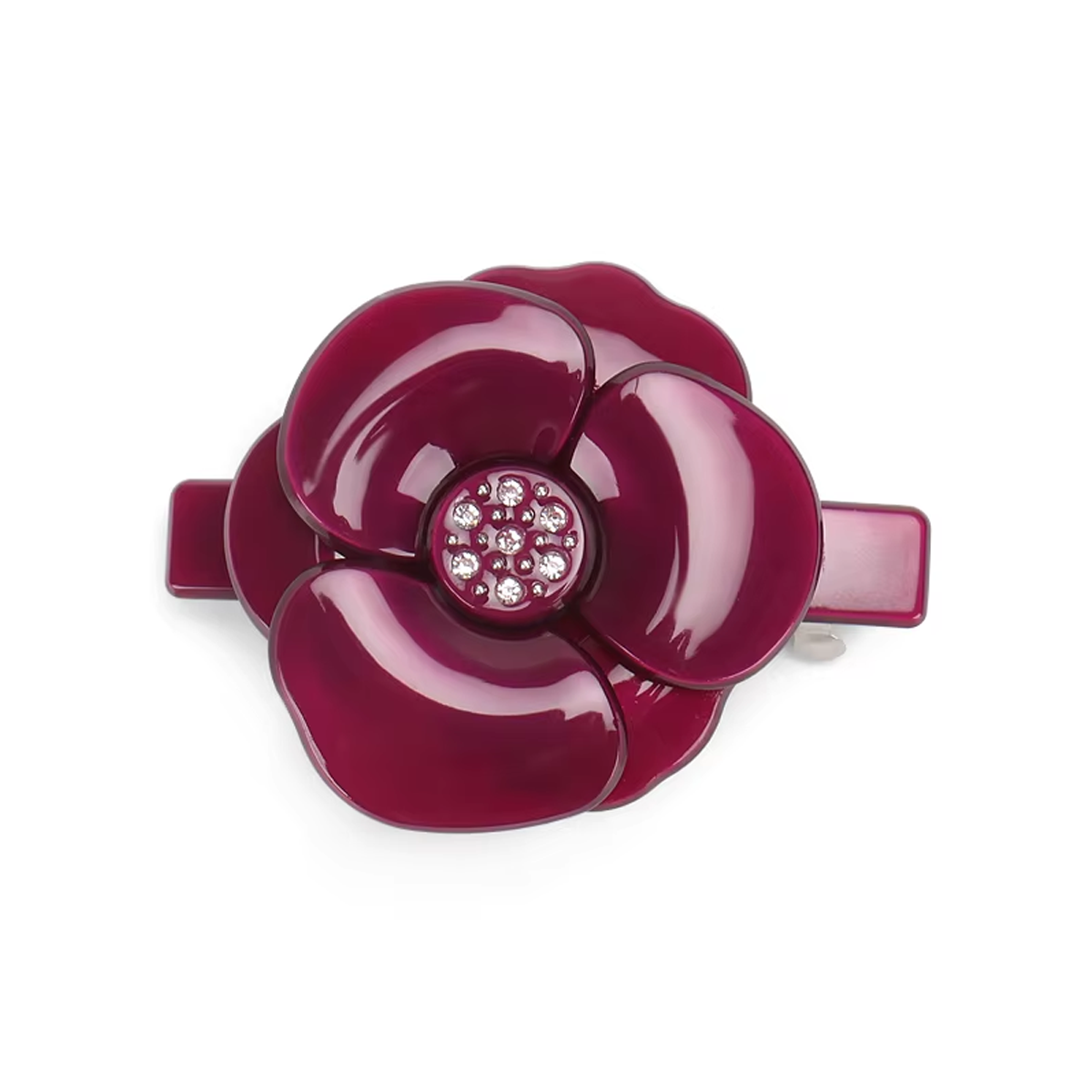 La Camélia Maroon Barrette